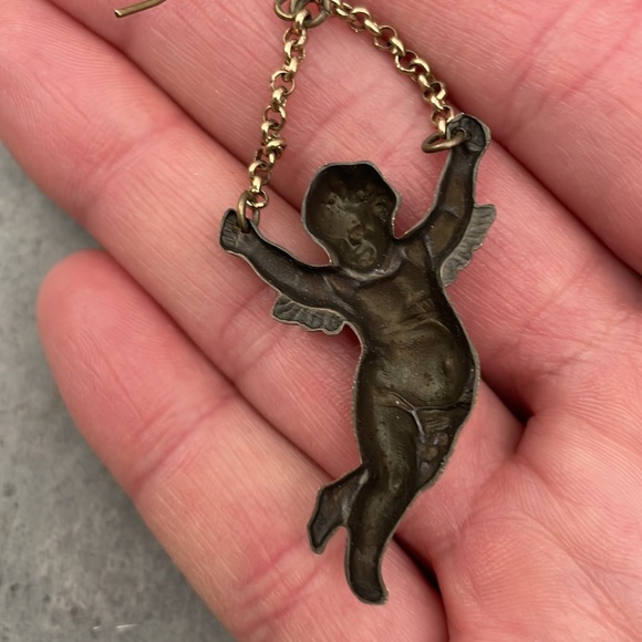 Vintage cherubs angels jumping rope earrings - Picture 7 of 7